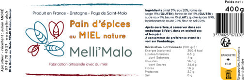 Pain d'épices au miel NATURE 400 g – Image 2